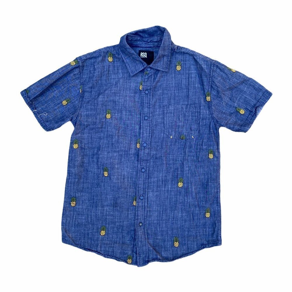 RSQ Collective Chambray Pineapple Button Shirt S​​​​​​​​